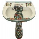 Mexican Talavera Pedestal Sink Catrina 2